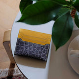 [Color Crocodile] <br>mini snap wallet<br>color: gray<br>[Made to order]