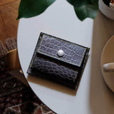 [Color Crocodile] <br>mini snap wallet<br>color: gray<br>[Made to order]