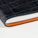 [Croco pattern leather] <br> B6 notebook cover <br> color: Ink blue <br> [Made to order]