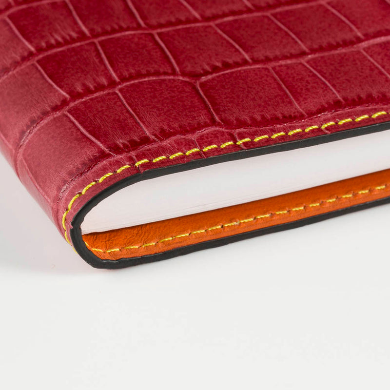 [Croco pattern leather] <br> B6 notebook cover <br> color: red <br> [Made to order]