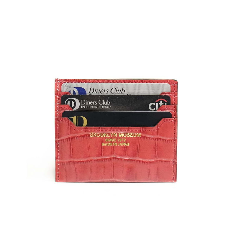 [Croco Pattern Leather] <br>Mini snap wallet<br>Color: Red