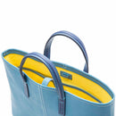 [French calf] <br> Tote bag <br> Color: Aqua Blue x Ink Blue <br> [Made -to -order production]