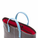 [French calf] <br> Tote bag <br> COLOR: Dark Brown x Aqua Blue <br> [Made -to -order]