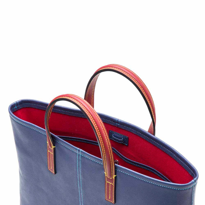 [French calf] <br> Tote bag <br> color: Ink blue x red <br> [Made -to -order production]