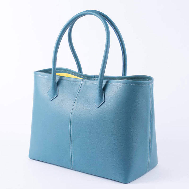 [French calf] <br> Large tote bag <br> COLOR: Aqua Blue <br> [Made to order]