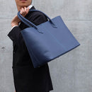 [French calf] <br> Large tote bag <br> COLOR: Ink blue <br> [Made to order]