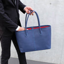 [French calf] <br> Large tote bag <br> COLOR: Ink blue <br> [Made to order]
