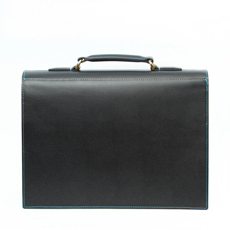 [French calf] <br> 2 knob cubse bag <br> Color: Navy