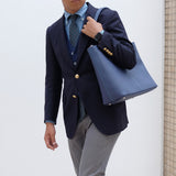 [French calf] <br>Royal M tote bag<br>color: ink blue<br>[Made to order]