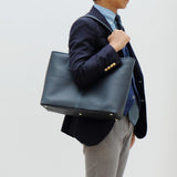[French calf] <br>Royal M tote bag<br>Color: Navy x Turquoise stitch x Interior red<br>[Scheduled to arrive in early August]