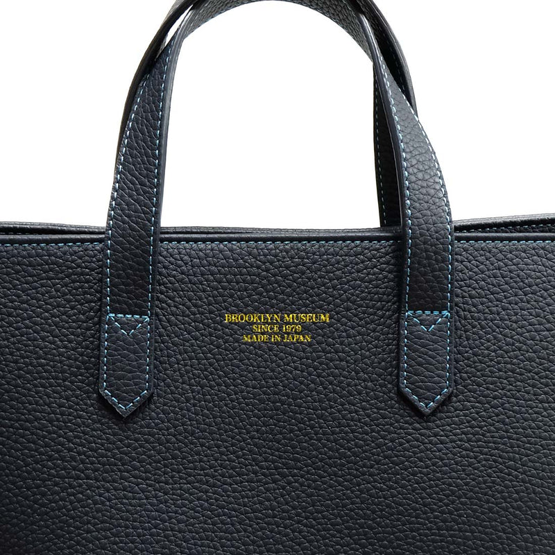 [Tryon Lagoon] <br> Shoulder tote bag <br> Color: Navy x turquoise stitch