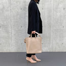 [Tryon Lagoon] <br> Shoulder Tote Bag <br> Color: Tope x Off White Stitch