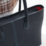 [French calf] <br>Royal M tote bag<br>Color: Navy x Turquoise stitch x Interior red<br>[Scheduled to arrive in early August]