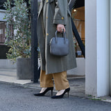 [Shrink leather]<br>postman mini shoulder<br>color: ethane gray