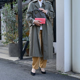 [Shrink leather]<br>postman mini shoulder<br>color: ethane gray
