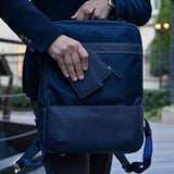 [French calf] <br>Half L zip wallet<br>color: navy