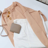 [French calf] <br>Half L zip wallet<br>color: taupe