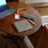 [French calf] <br>ID strap double-sided vertical<br>color: orange