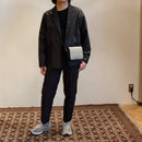 [Shrink leather] <br> Tassel mini -shoulder <br> Color: Black x Tope