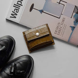 [Croc pattern leather] <br>mini snap wallet<br>color: khaki