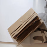 [French calf] <br>flap long wallet<br>color: taupe