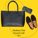 [French calf] <br>L zip long wallet<br>color: navy<br>[Scheduled to arrive in mid-August]
