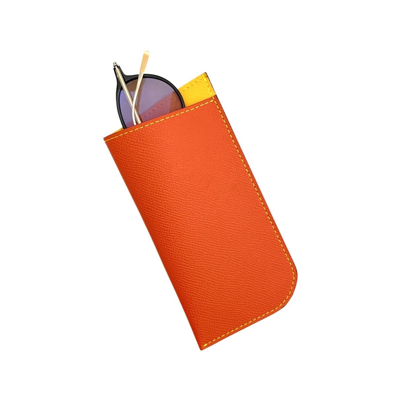 [French calf] <br> Glasses case <br> color: Orange <br> [Made -to -order]