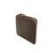 [French calf] <br> Half L zip wallet <br> Color: Dark brown
