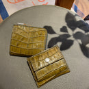 [Croco pattern leather] <br> Mini Snap Wallet <br> Color: Khaki