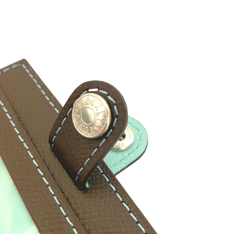 [French calf] <br> Both sides of ID strap <br> Color: Dark brown