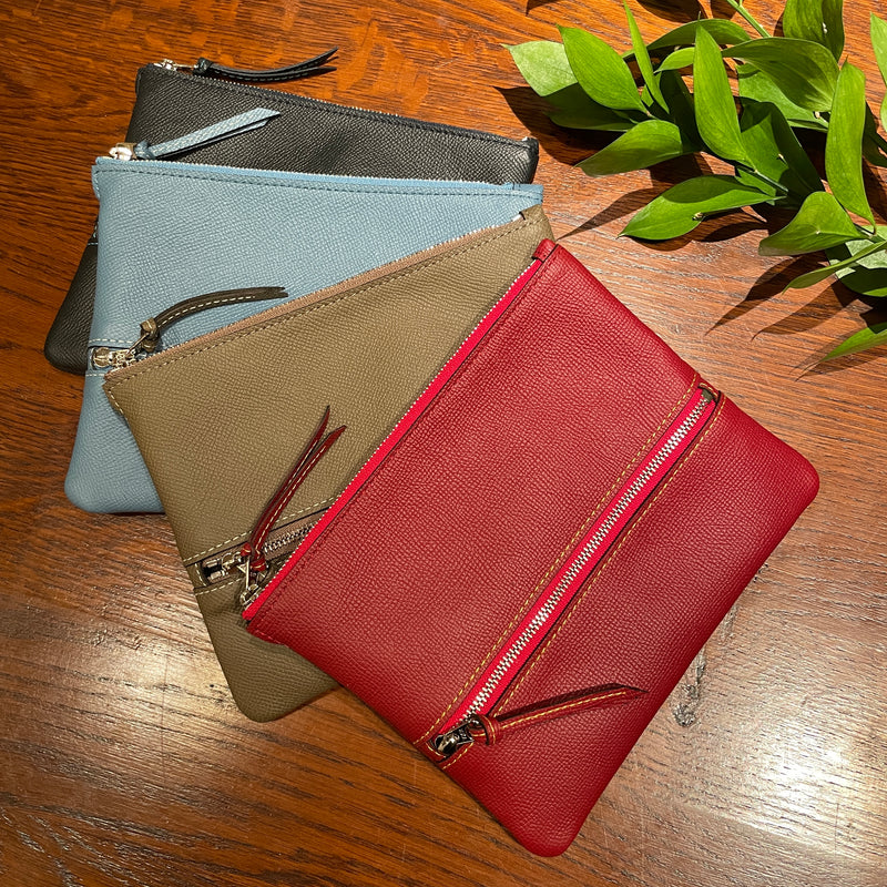 [French calf] <br> Pouch M <br> color: Tope <br> [Made -to -order]