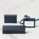 [French calf] <br>Thread gusset card case<br>color: navy