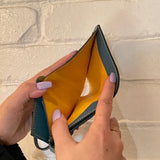 [French calf]<br>hookup wallet<br>color: Jean blue