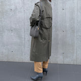 [Shrink leather]<br>postman mini shoulder<br>color: ethane gray