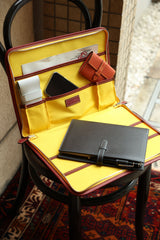 [Yamato] <br>round clutch bag<br>color: Bordeaux<br>[Made to order]