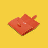 [フレンチカーフ] <br>ベルトカードケース<br>color：オレンジ