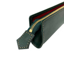 [French calf] <br> Fastener pen case <br> COLOR: Dark green <br> [Made to order]
